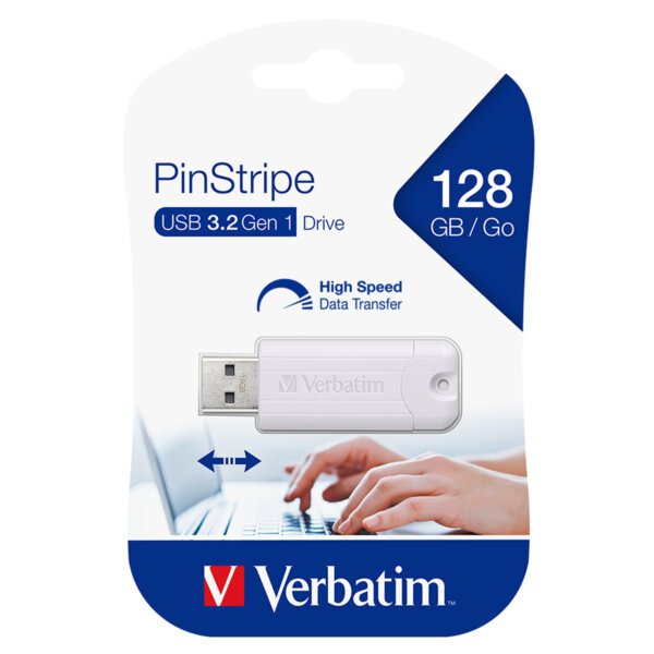 Verbatim PinStripe 128GB USB 3.2 Flash Drive