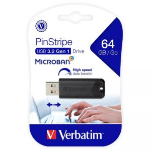Verbatim PinStripe 64GB USB 3.2 Flash Drive