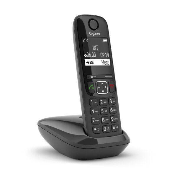 Gigaset Cordless Phone Single AS690 Black Handsfree Large Display
