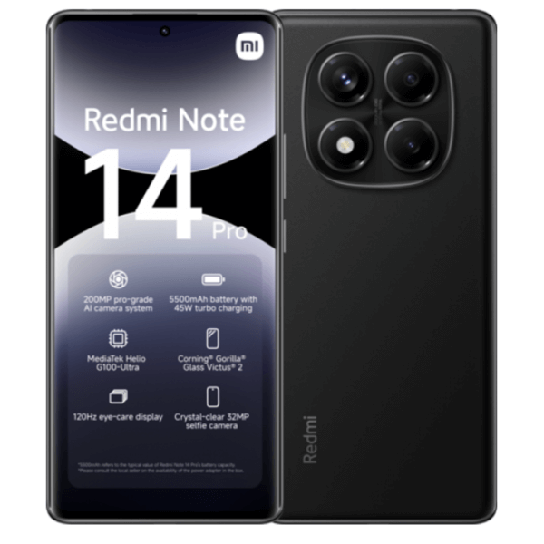 Redmi Note 14 Pro 4G (256GB/8GB) (Dual SIM) - Midnight Black