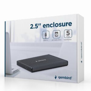 Gembird USB 3.0 2.5'' Enclosure Brushed Aluminum Black EE2-U3S-3