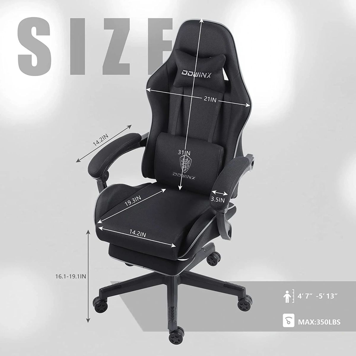 Quest GT2 Gaming Chair with Footrest 290LBS - Image 4