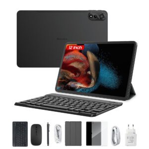 Blackview Tablet Mega 2 12" Android Wifi/Cellular (4G) Including Case, Keyboard, Mouse, Glass Protector and Pen (256gb / 8GB+16GB) -Celestial Grey