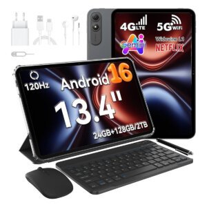OSCAL Pad 200 13.4" Wifi/Cellular (4G) Including Case, Keyboard, Mouse, Glass Protector and Pen (256GB/6+18GB) -  Space Grey