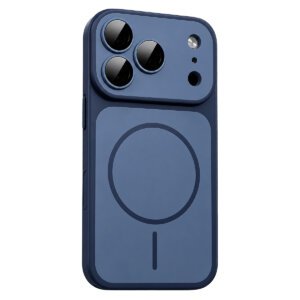 iPhone 17 Pro Max Luxury Matte Anti-Fingerprint Magnetic Wireless Charging Case - Blue