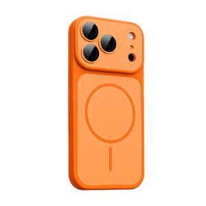 iPhone 17 Pro Max Luxury Matte Anti-Fingerprint Magnetic Wireless Charging Case - Orange