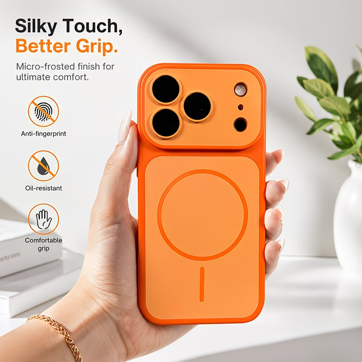 iPhone 17 Pro Max Luxury Matte Anti-Fingerprint Magnetic Wireless Charging Case - Blue - Image 4