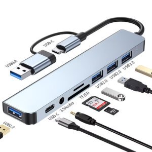 11-in-1 Hub, USB & Type-C Port, Multi-Functional Docking Station