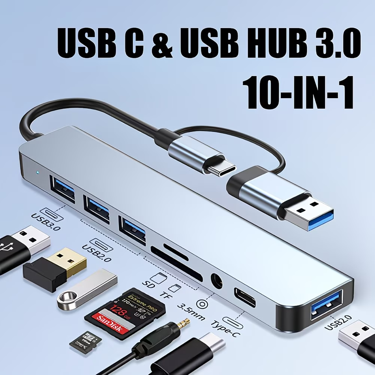 11-in-1 Hub, USB & Type-C Port, Multi-Functional Docking Station - Image 2