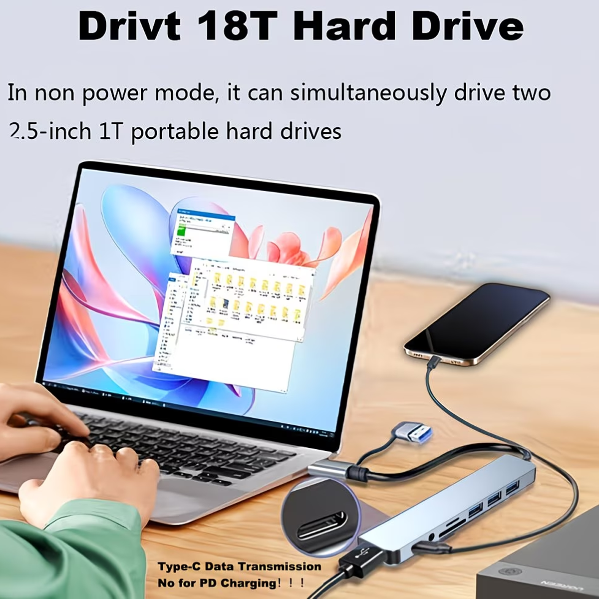 11-in-1 Hub, USB & Type-C Port, Multi-Functional Docking Station - Image 6