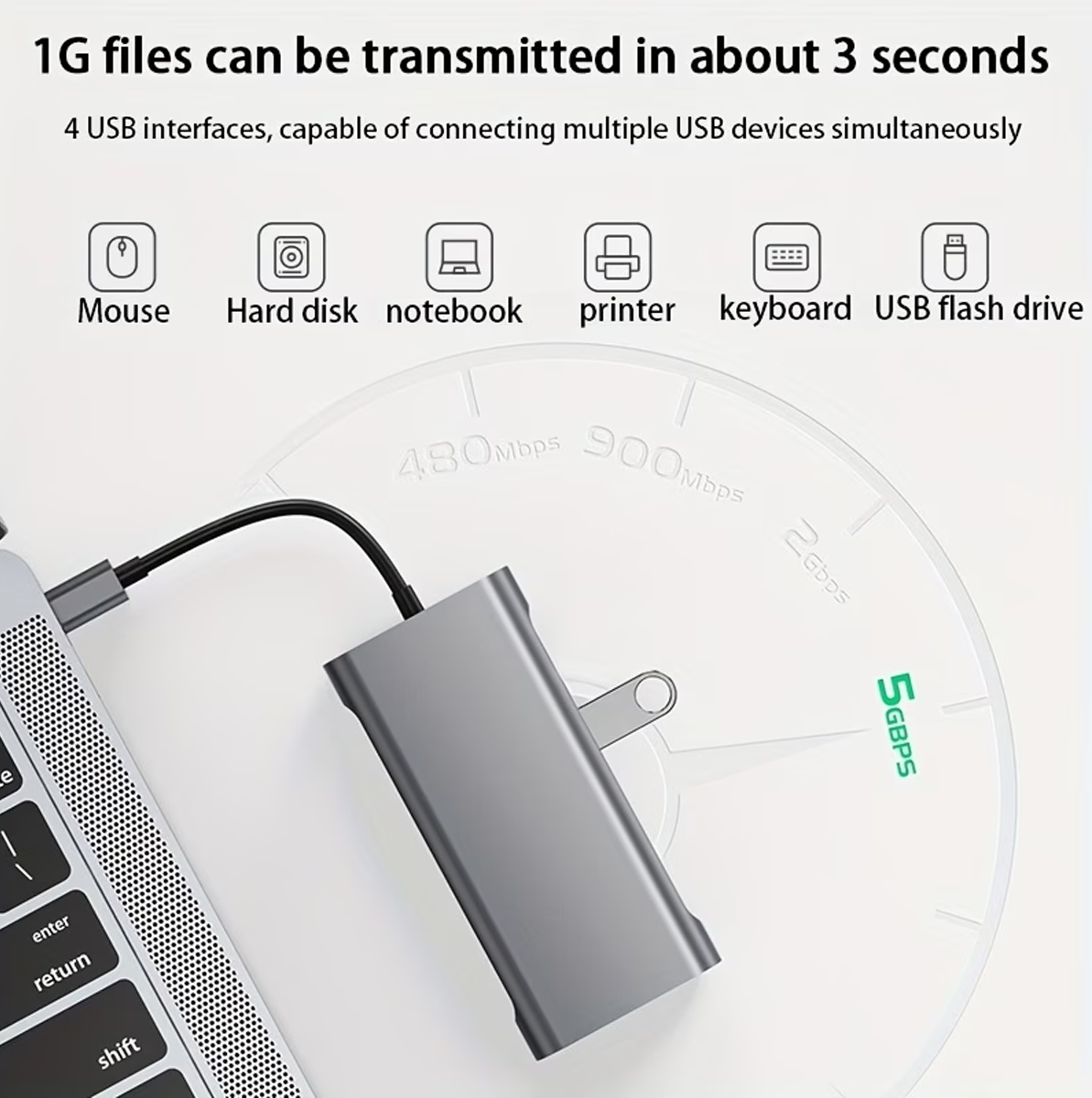 11-in-1 USB-C Docking Station Compatible for MacBook/Windows Laptops - Image 5