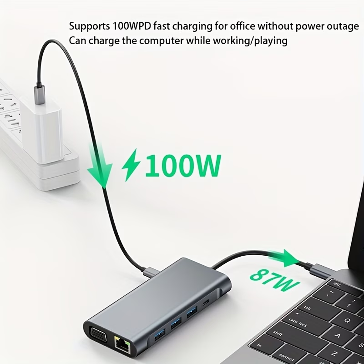 11-in-1 USB-C Docking Station Compatible for MacBook/Windows Laptops - Image 6