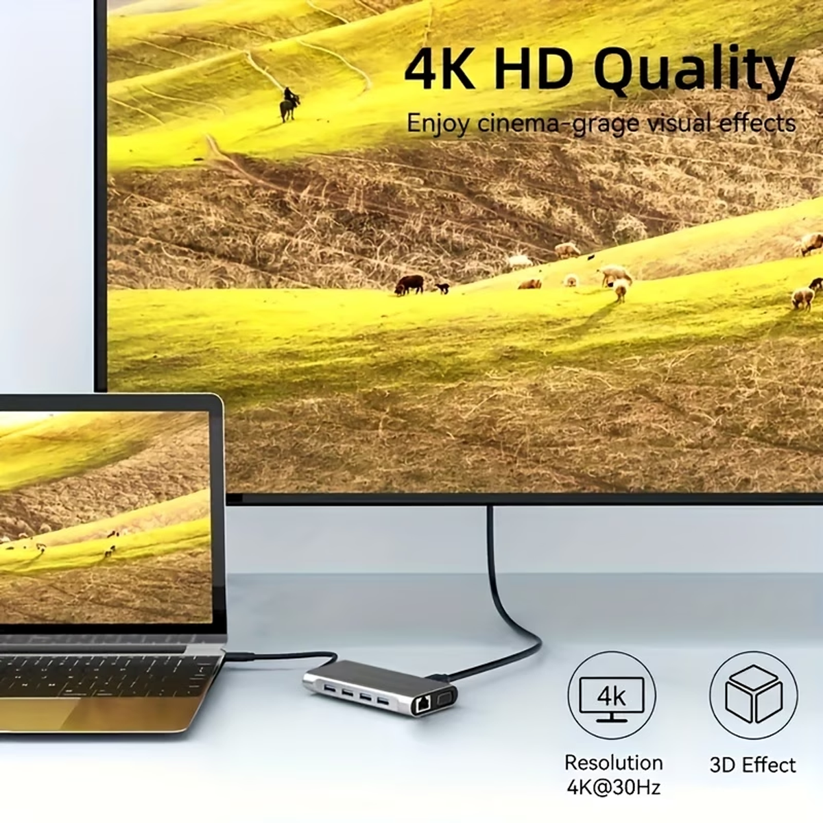 11-in-1 USB-C Docking Station Compatible for MacBook/Windows Laptops - Image 7